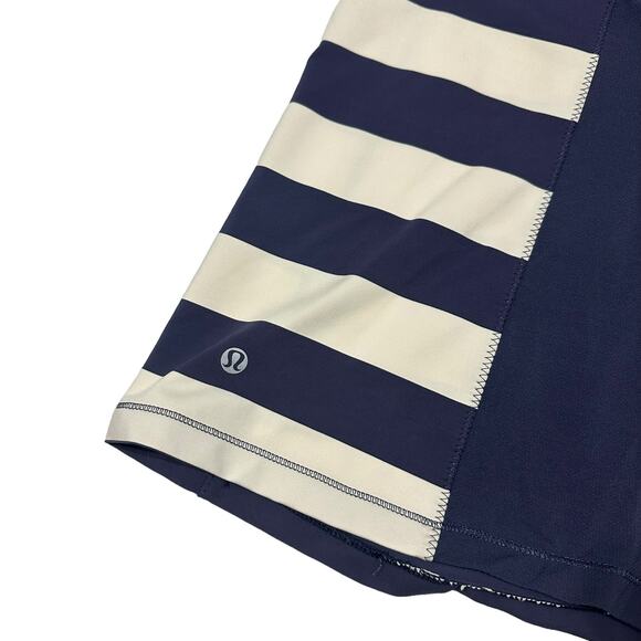Lululemon Striped Navy Blue Stuff Your Bra Criss Cross Tank Top, Sz 6 - Picture 5 of 9